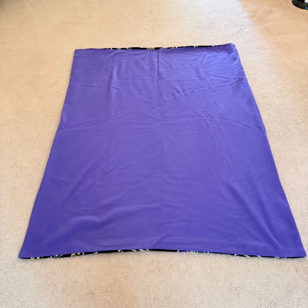 NFL Baltimore Ravens Blanket Purple Black Fleece Logo Print Throw Handmade